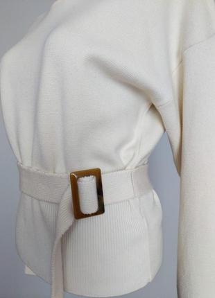 Біло-молочний  світшот-светр  з поясом topshop розмір s-m10 фото