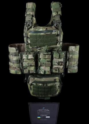 Плитоноска швидкого скидання та боковими карманами + 4 підсумки та балістичний пакет у напашник 1й клас