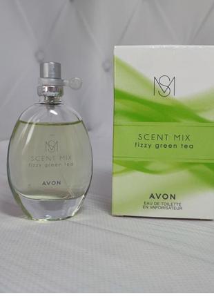 Жіноча туалетна вода scent mix fizzy green tea avon, 30мл