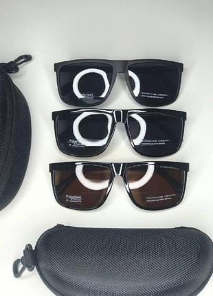 Солнцезащитные очки мужские полароид porsche design polarized порше с поляризацией квадратные глянцевы матовые3 фото