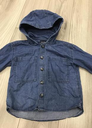 Рубашка джинсовая с капюшоном( 1.5-2)