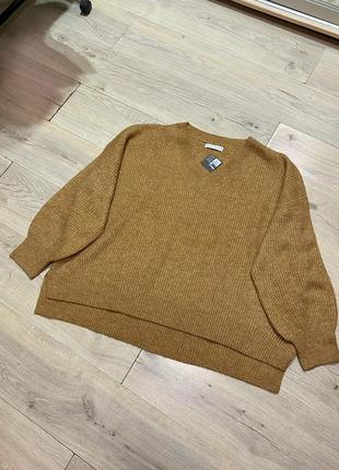Стильный новый мягкий горчичный свитер с шерстью10 фото