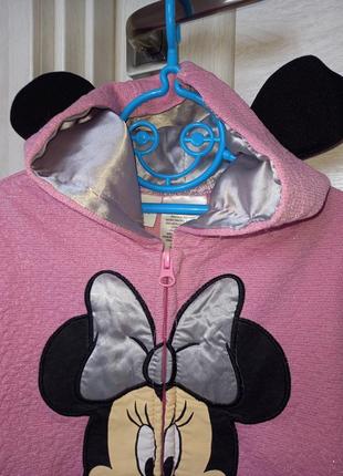 Тепла толстовка спортивна кофта худі на змійці плотна minnie mouse мінні маус для дівчинки 6 років8 фото