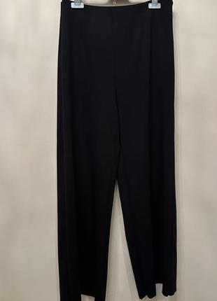 Черные широкие брюки с высокой завышенной талией палаццо демисезонные5 фото
