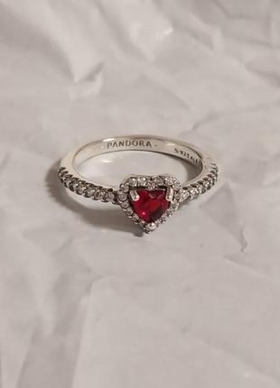 Кольцо кольца pandora 925 серебро серебряное с сердцем вставка сердце 17 размер1 фото