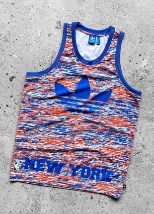 Adidas originals new york knicks 46 full printed tank top shirt майка