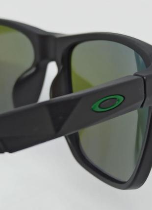 Очки в стиле oakley мужские солнцезащитные сине. зеленые зеркальные поляризованные в черной матовой оправе8 фото