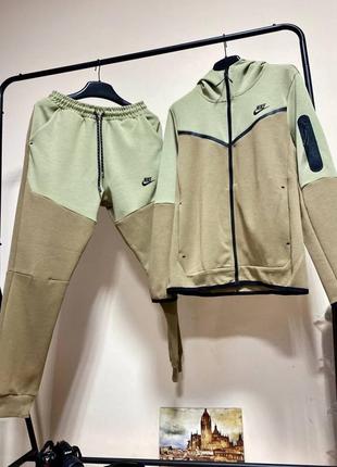 Костюм nike tech fleece оливковый мужской1 фото