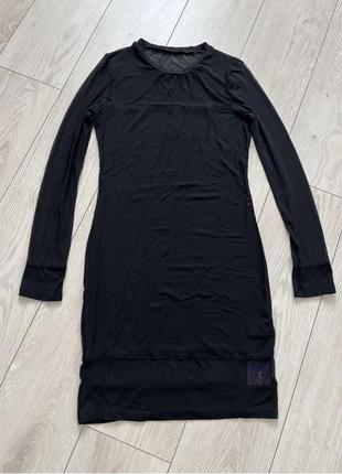 Сукня міді з сіткою сітка чорне плаття по фігурі