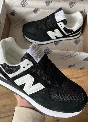 Женские кроссовки new balance 574 black2 фото