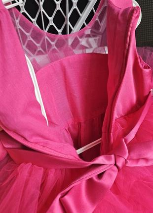 Супер пишна дитяча ошатна рожева малинова святкова сукня барбі на рочок 1 рік 12м 2 роки 18м 80 86 92 98 104 110 116 122 на день народження9 фото