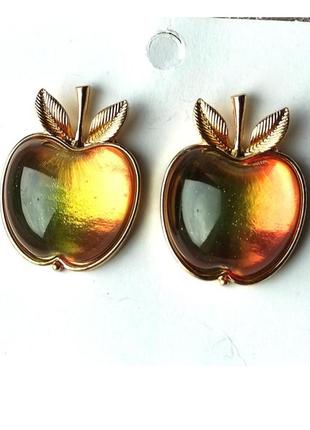 Сережки в стилі sarah coventry яблуко4 фото