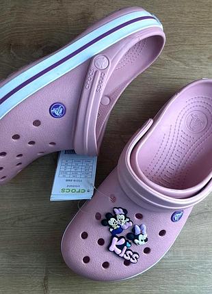 Crocs crocband clog pearl pink пудровые женские кроксы все размеры в наличии