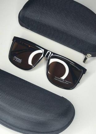 Солнцезащитные очки porsche polarized мужские квадратные черные кори с защитой от у-ф uv400 полароид polaroid8 фото
