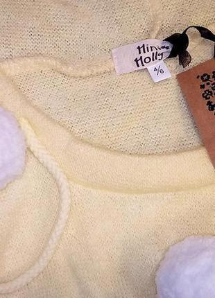 Солнечный свитер - туника с капюшоном, худи, кенгуру, 104 - 116, mini molly, франция3 фото