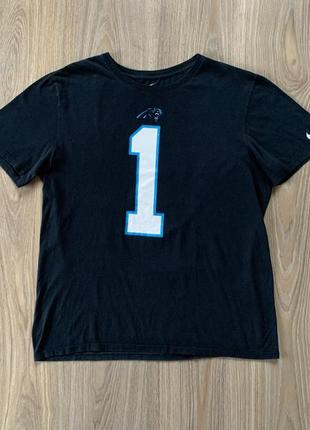 Мужская хлопковая футболка с принтом nike carolina panthers