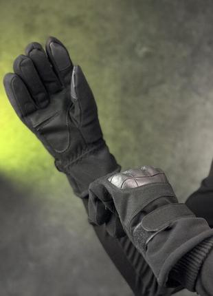 Зимові тактичні повнопалі рукавиці чорні, краща якість, original