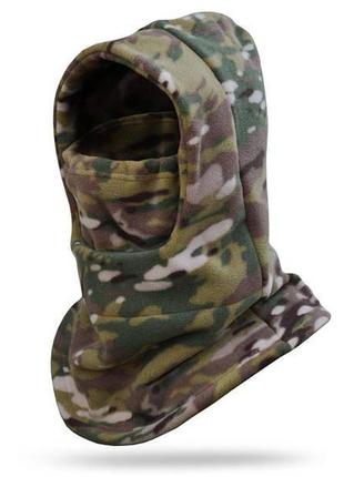 Балаклава флісова мультифункціональна регульованою маскою на фіксаторах мультикам, краща якість, ori