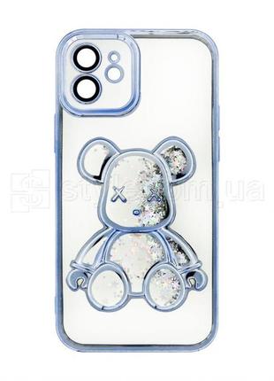 Чехол с мишкой для apple iphone 12 blue