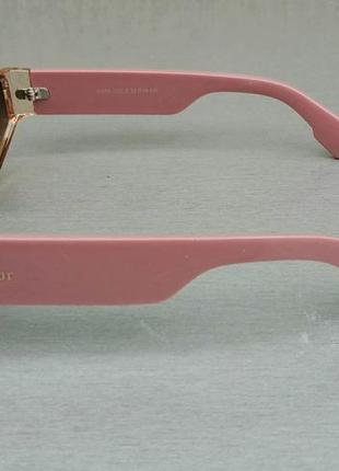 Christian dior очки женские солнцезащитные стильные узкие бежево розовые с градиентом3 фото