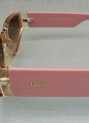 Christian dior окуляри жіночі сонцезахисні стильні вузькі бежево-рожеві з градієнтом4 фото