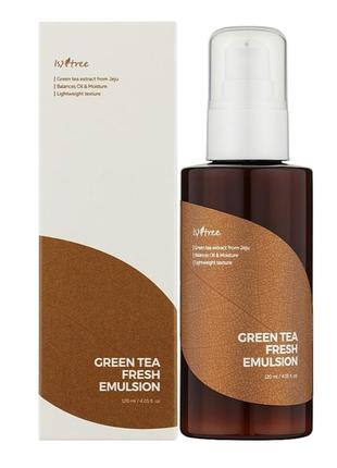 Увлажняющая эмульсия с экстрактом зеленого чая isntree green tea fresh emulsion