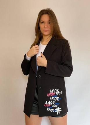 Жакет пиджак на подкладке с принтом