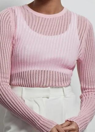 Лонгслив полупрозрачных в полоску