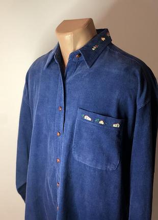 Уникальная вельветовая винтажная рубашка south con