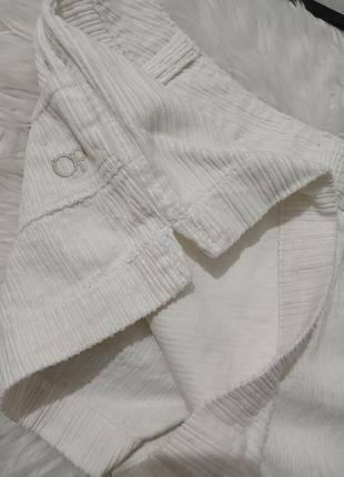 Белые вельветовые мини шорты3 фото