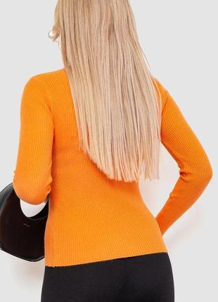 Водолазка женская в рубчик, цвет оранжевый, 204r0444 фото