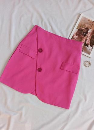 Розовая юбка на запах/юбка -жакет1 фото