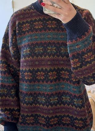 Вінтажний светр англія 100% вовна вовняний светр the sweater shop woolmark овеча шерсть