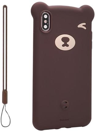 Baseus bear silicone case — iphone x ; xs — brown