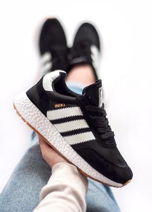 Adidas iniki black шикарные женские кроссовки адидас черного цвета (36-40)😍