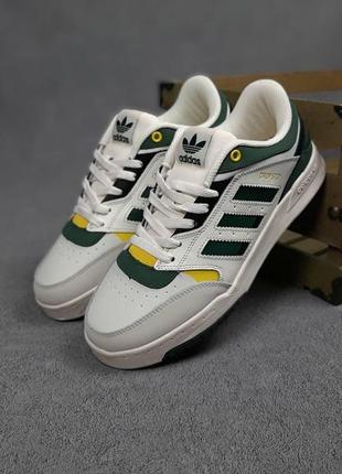 Мужские кроссовки adidas drop step молочні з зеленим 421 фото