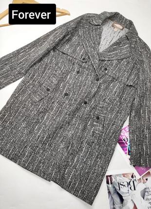 Пальто женское кардиган серого цвета оверсайз свободного кроя от бренда forever 211 фото