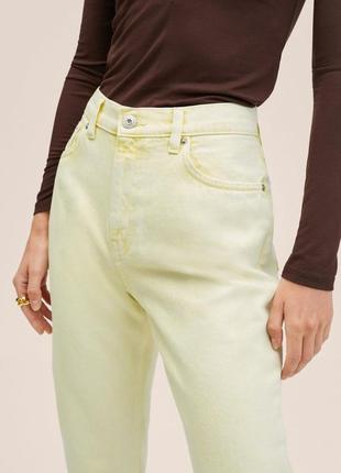 Джинси, джинси мом, моми mango, штани яскраві, джинсы яркие светлые мом1 фото