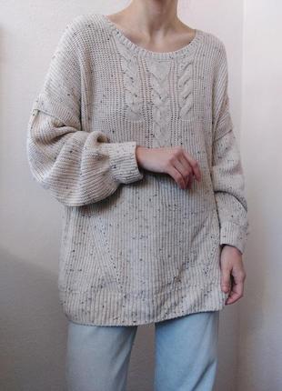 Молочний светр оверсайз джемпер пуловер реглан лонгслів кофта молочна1 фото