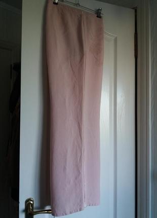 Продаю оригинальные розовые брюки, лён, с лампасами и вышивкой3 фото