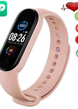 Смарт браслет m5 smart bracelet фітнес трекер watch bluetooth. колір рожевий5 фото