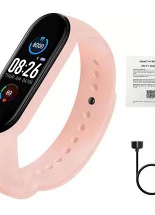Смарт браслет m5 smart bracelet фітнес трекер watch bluetooth. колір рожевий7 фото