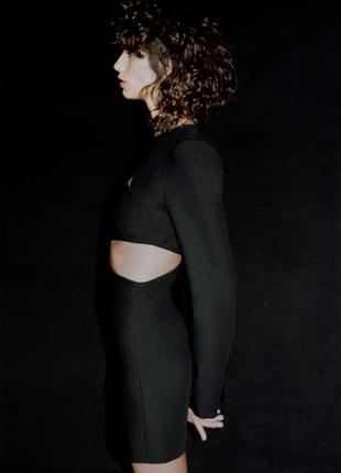Платье женское черное с вырезами zara new