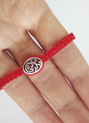 Плетеный браслет-оберег (красная нитка) ′pattern′2 фото