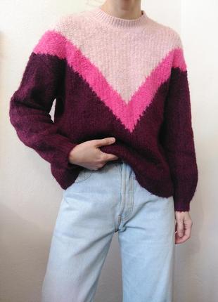 Бордовий светр джемпер пуловер реглан кофта7 фото