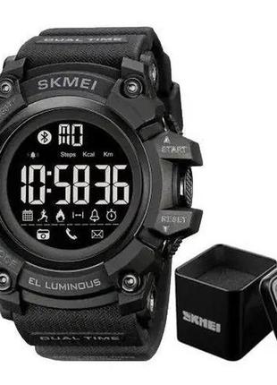 Годинник наручний чоловічий skmei 2053bk bluetooth, black. колір: чорний1 фото