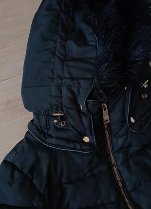 Чорна коротка зимова куртка з капюшоном/ стильна курточка від zara4 фото