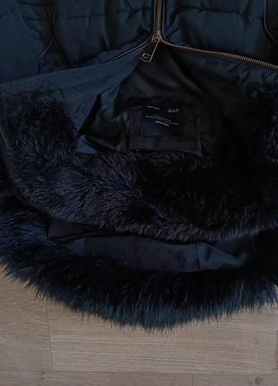 Чорна коротка зимова куртка з капюшоном/ стильна курточка від zara5 фото
