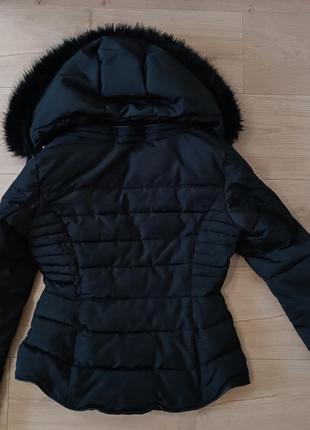 Черная короткая зимняя куртка с капюшоном/ стильная курточка от zara10 фото