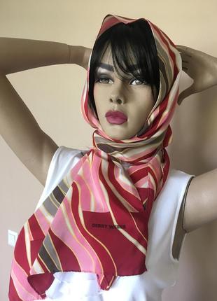 Шелковый платок от gerry weber марсала хаки айвори 160см* 38см5 фото